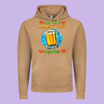 Our First Father's Day Together And Beer Vintage Hoodie Designed By Hra Design Shop