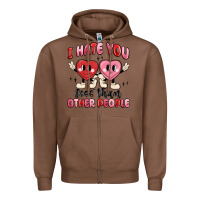 Chestnut i hate you less than other people Zipper Hoodie - MaliasSmallBusiness