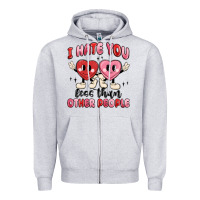 Heather Grey i hate you less than other people Zipper Hoodie - MaliasSmallBusiness