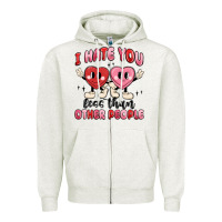 Oatmeal Heather i hate you less than other people Zipper Hoodie - MaliasSmallBusiness