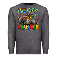 Charcoal Heather autism crusher Premium Sweatshirt - LillyAllenDesigns