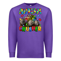 Purple autism crusher Premium Sweatshirt - LillyAllenDesigns
