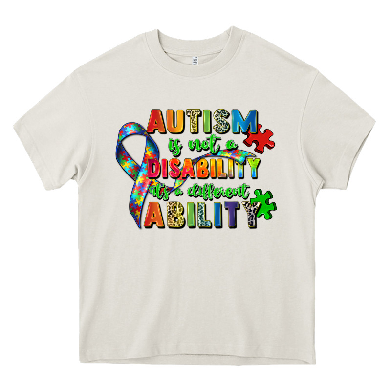 Autism Is Not A Disability Its A Different Ability Heavy Core Tee by Zillion Design Studio | Teevron