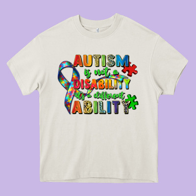Autism Is Not A Disability Its A Different Ability Heavy Core Tee Designed By Zillion Design Studio