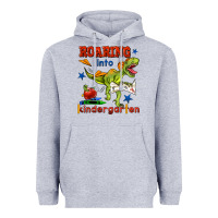 Heather Grey roaring into kindergarten Heavyweight Hoodie - BundleAndBundleShop