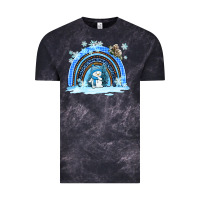 Cloud Black winter   rainbow and snowman Vintage Tee - AdoDesignShop