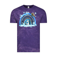 Cloud Purple winter   rainbow and snowman Vintage Tee - AdoDesignShop