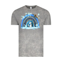 Cloud Rock winter   rainbow and snowman Vintage Tee - AdoDesignShop