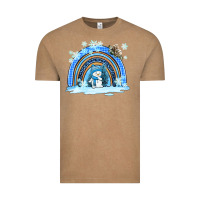 Vintage Coffee winter   rainbow and snowman Vintage Tee - AdoDesignShop