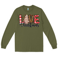 Army Green love christmas tree cake Long Sleeve Tee - Jasminsmagicworld