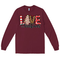 Burgundy love christmas tree cake Long Sleeve Tee - Jasminsmagicworld