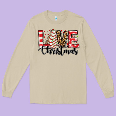 Love Christmas Tree Cake Long Sleeve Tee Designed By Jasminsmagicworld