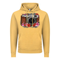 Vintage Mustard rose grey leopard vintage camera Vintage Hoodie - FaDigitalArtStudio