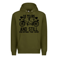 Army Green 10 Years And Still Enjoying The Ride Premium Hoodie - Bettercallsaul
