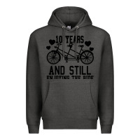 Charcoal Heather 10 Years And Still Enjoying The Ride Premium Hoodie - Bettercallsaul