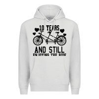 Dove Grey 10 Years And Still Enjoying The Ride Premium Hoodie - Bettercallsaul