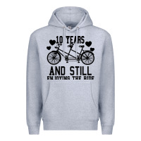 Heather Grey 10 Years And Still Enjoying The Ride Premium Hoodie - Bettercallsaul