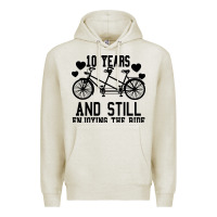 Oatmeal Heather 10 Years And Still Enjoying The Ride Premium Hoodie - Bettercallsaul