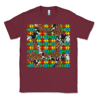 Burgundy western autism seamless pattern Classic Tee - Artiststas