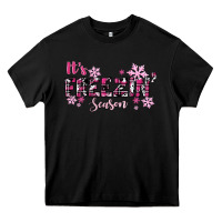 Black It's Freezin Season Pink Christmas Heavy Core Tee - RanaPortraitStore