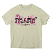 Mossy It's Freezin Season Pink Christmas Heavy Core Tee - RanaPortraitStore