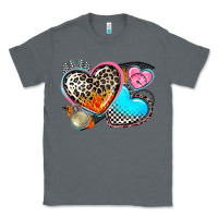 Charcoal Heather western leopard  racing  hearts Classic Tee - AdoDesignShop