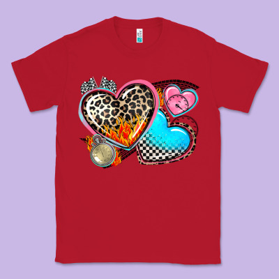 Western Leopard  Racing  Hearts Classic Tee Designed By Adodesignshop