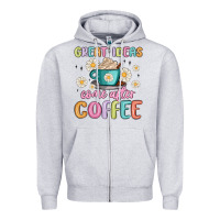 Heather Grey great ideas come after coffee Zipper Hoodie - MaliasSmallBusiness