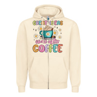 Sandshell great ideas come after coffee Zipper Hoodie - MaliasSmallBusiness