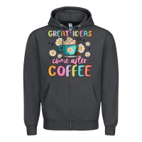 Smoke great ideas come after coffee Zipper Hoodie - MaliasSmallBusiness