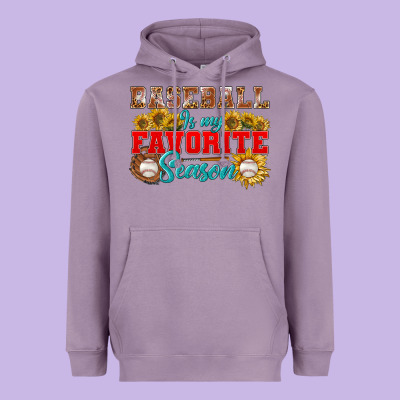 Baseball Is My Favorite Season Heavyweight Hoodie Designed By Bundleandbundleshop