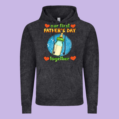 Our First Father's Day Together And Baby Bottle Vintage Hoodie Designed By Hra Design Shop