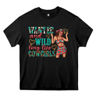 Black wanted and wild long live cowgirls Heavy Core Tee - texasbilliewilder