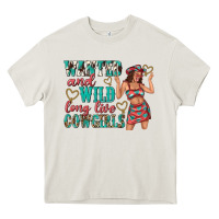 Cream wanted and wild long live cowgirls Heavy Core Tee - texasbilliewilder