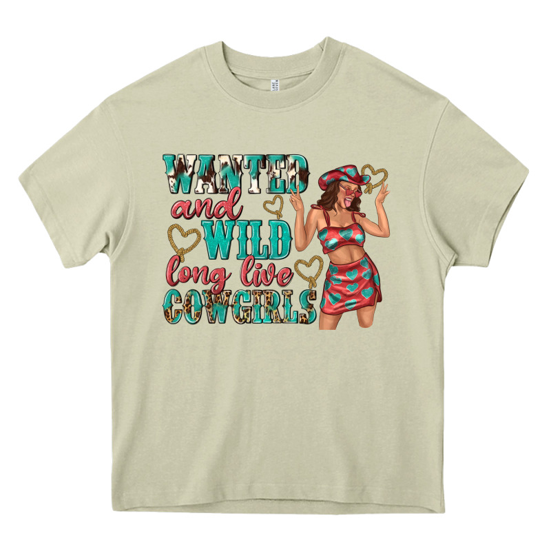 Wanted And Wild Long Live Cowgirls Heavy Core Tee by texasbilliewilder | Teevron