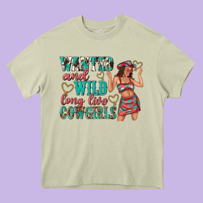 Wanted And Wild Long Live Cowgirls Heavy Core Tee Designed By Texasbilliewilder