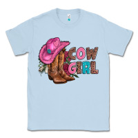 Dusty Blue valentine day boots hat and roses Classic Tee - AdoDesignShop