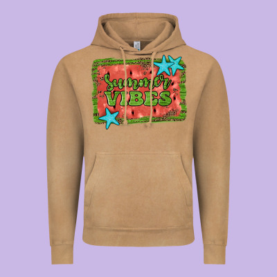 Summer Vibes Watermelon Vintage Hoodie Designed By Jahusdesignshop