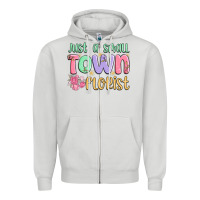 Dove Grey just a small town florist Zipper Hoodie - MaliasSmallBusiness