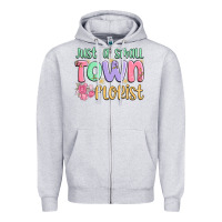 Heather Grey just a small town florist Zipper Hoodie - MaliasSmallBusiness