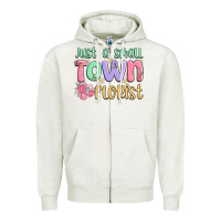 Oatmeal Heather just a small town florist Zipper Hoodie - MaliasSmallBusiness