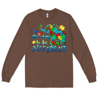Chestnut it's okay to be different elephant autism awareness Long Sleeve Tee - BarkalooDesign