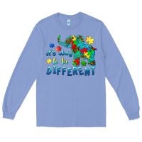 Colony Blue it's okay to be different elephant autism awareness Long Sleeve Tee - BarkalooDesign