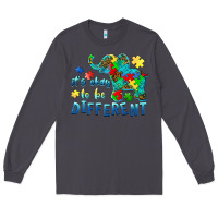 Smoke it's okay to be different elephant autism awareness Long Sleeve Tee - BarkalooDesign