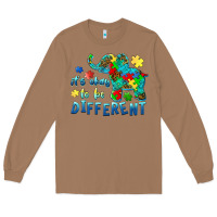 Toasted Coconut it's okay to be different elephant autism awareness Long Sleeve Tee - BarkalooDesign