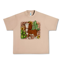 Burro Hereford cactus sunflower Urban Heavy Tee - JahusDesignShop