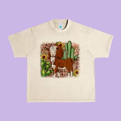 Hereford Cactus Sunflower Urban Heavy Tee Designed By Jahusdesignshop
