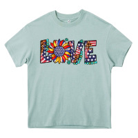 Arona love sunflower usa flag leopard Heavy Core Tee - Artiststas