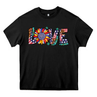 Black love sunflower usa flag leopard Heavy Core Tee - Artiststas