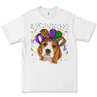 White Mardi gras beagle Premium Tee - RanaPortraitStore